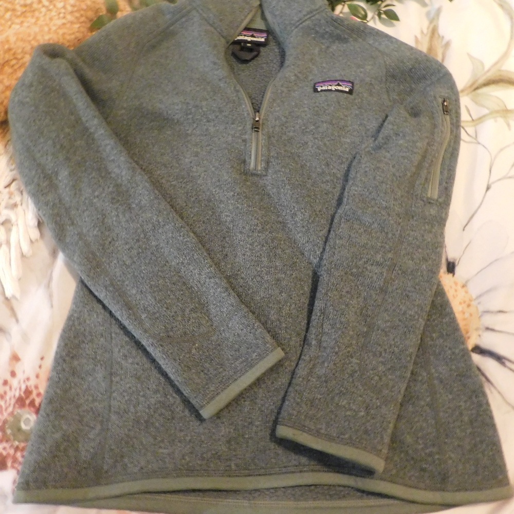Patagonia better sweater quarter zip green XS